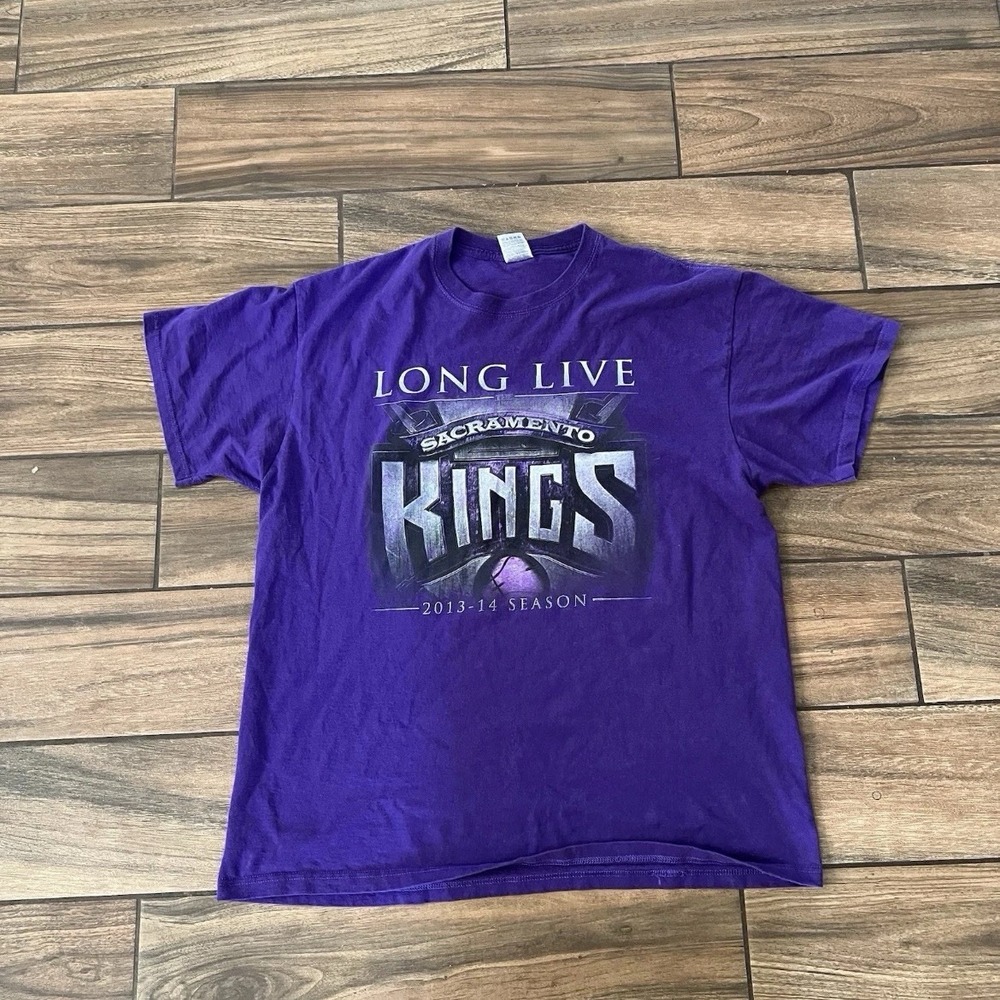 Sacramento Kings T Shirt Mens XL Purple NBA Basketball Long Live 2013 2014